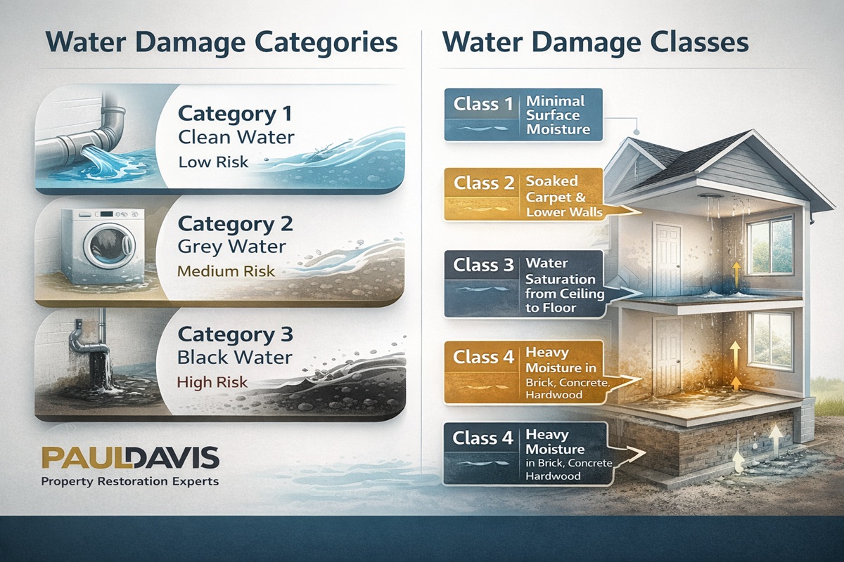 Understanding Water Damage Categories & Classes, Why It Matters for Safety & Cleanup